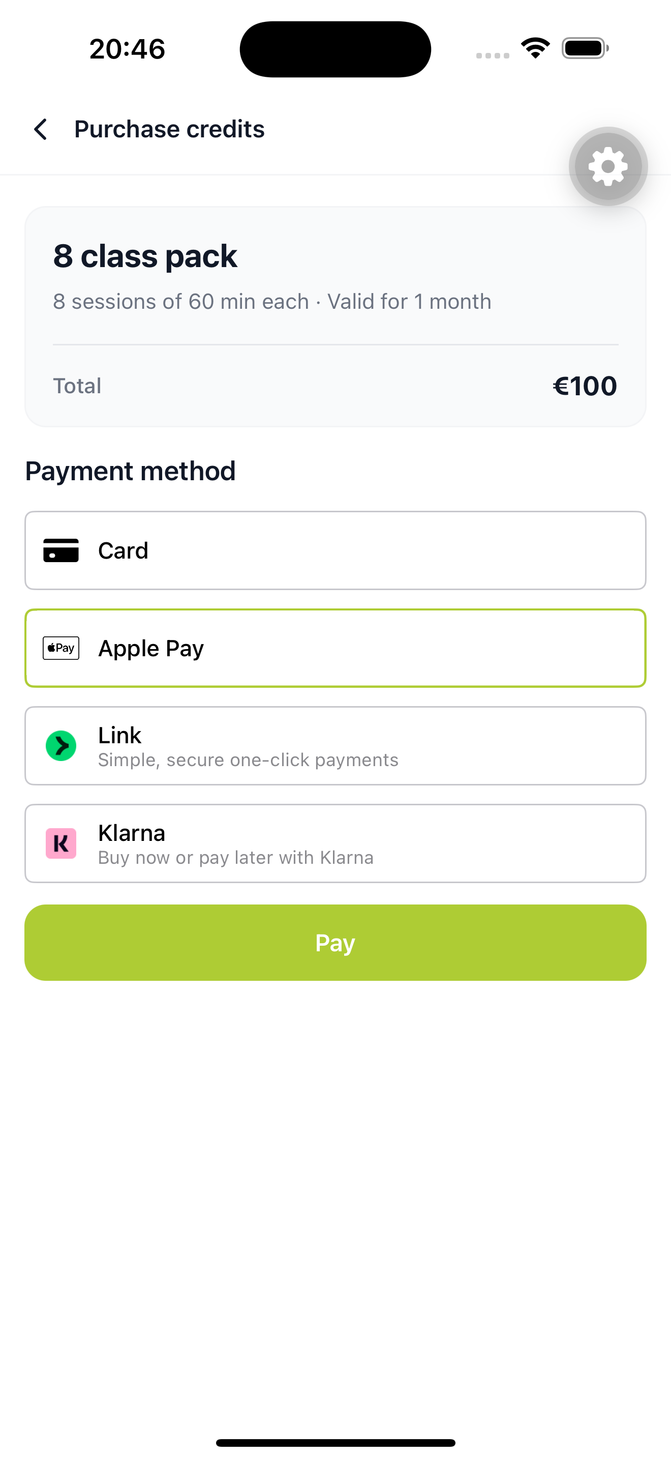 Checkout screen on the {appName} mobile app